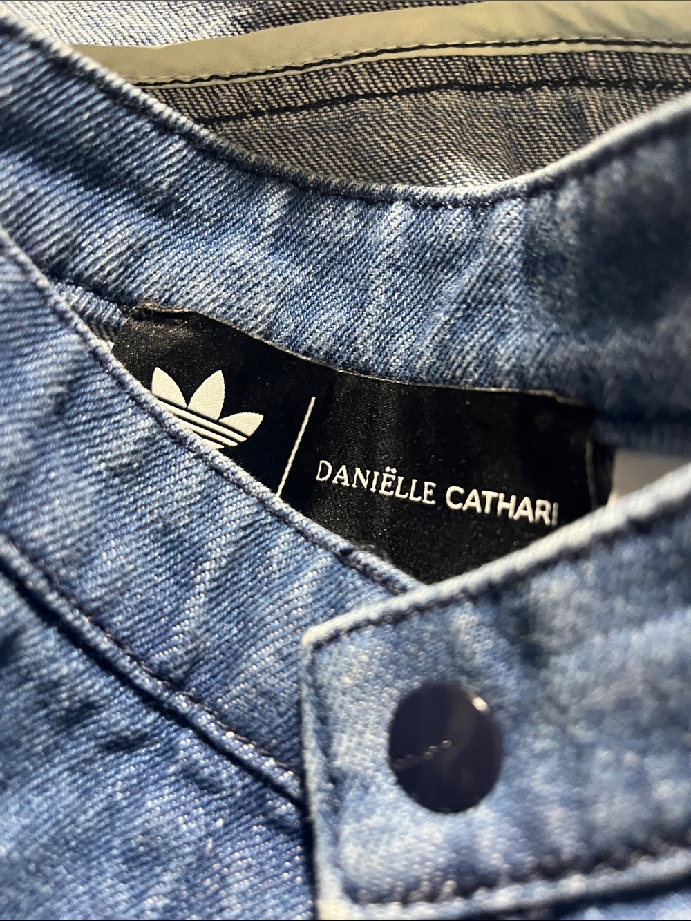 adidas Blue Denim Jacket with skirt with White Stripe Accents - Picture 4 of 10